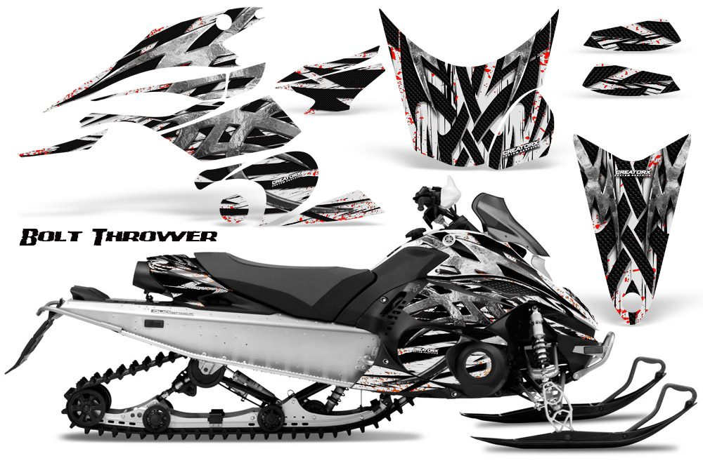 Yamaha FX Nytro 2010 Graphics Kit Bolt Thrower White Red Spatter